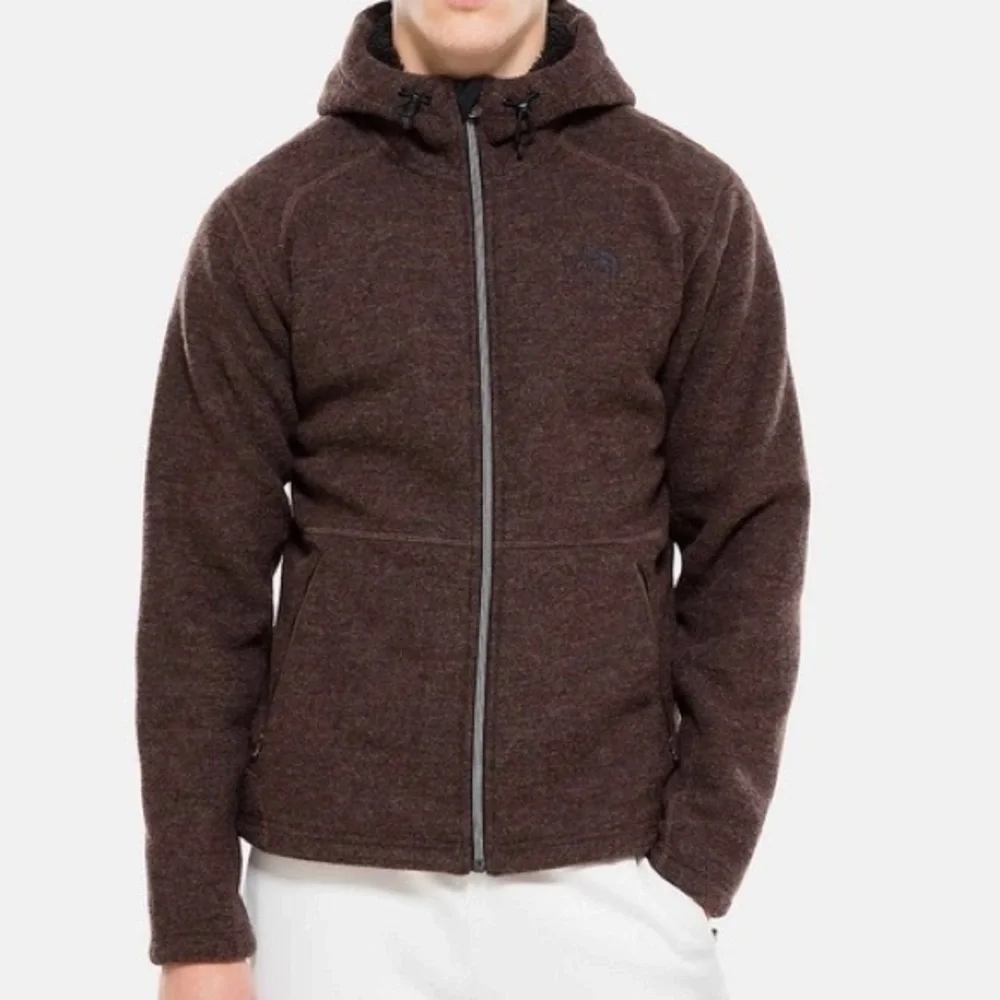 The‎ North Face Mens Brown Heathered Full Zip Fleece Hoodie Jacket Medium